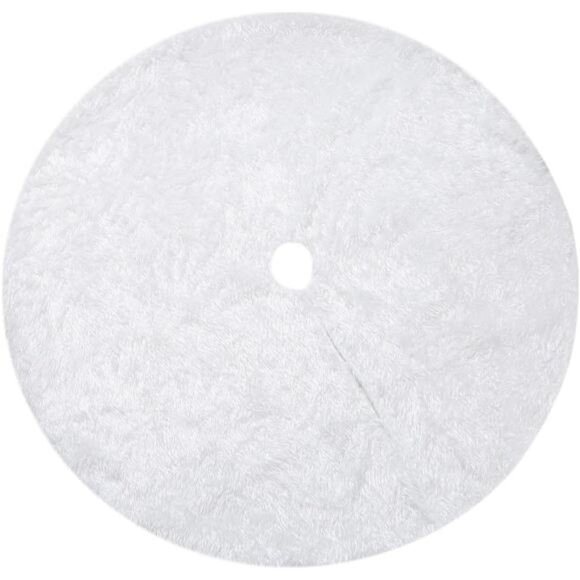36" Faux Fur Christmas Tree Skirt - White Holiday Decor for 6ft Tree - Picture 2 of 5